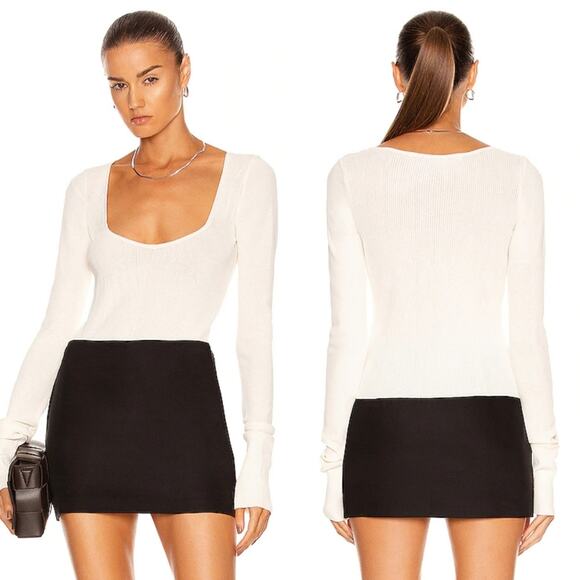 NWT Gauge81 Womens Top Ivory Lightweight Olvera Ribbed Knit Top